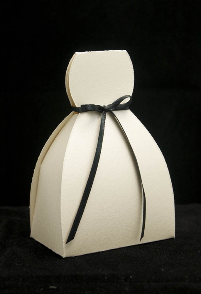TWELVE (12) Dress-Shaped Favor Boxes