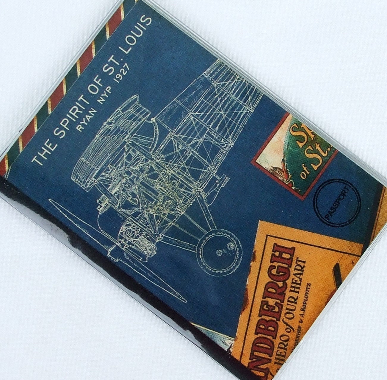 Vintage Aeroplane Blueprint PASSPORT COVER