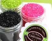 Sparkling Sugar Sprinkles Kit in Pink, Black and Lime - Watermelon Fun Collection (3 MINI 1 oz jars)