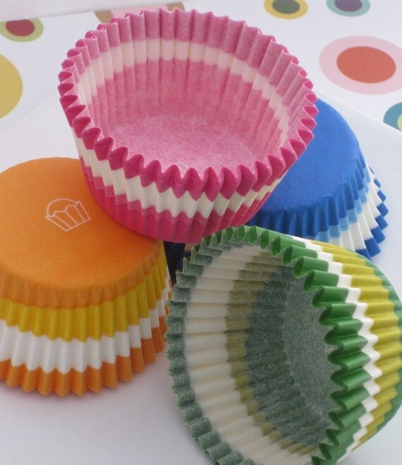 Cupcake Liners Baking Cups Multi Colored by thebakersconfections