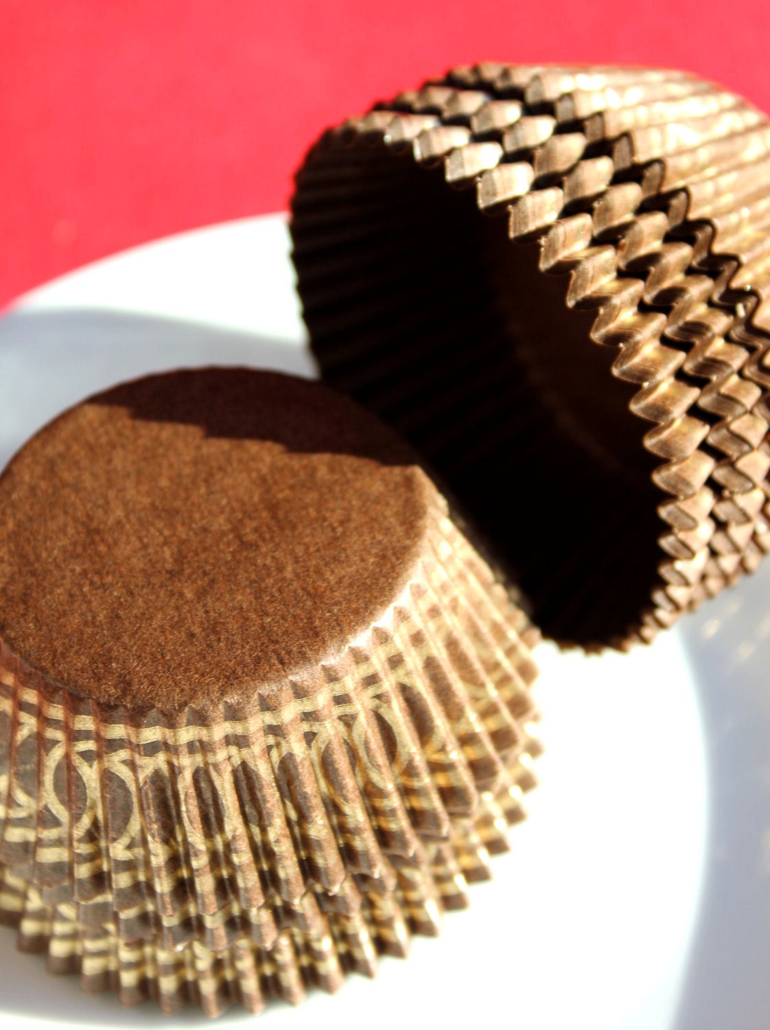 Items similar to Fancy Brown and Gold Glassine Cupcake Liners, Holiday