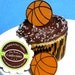 SALE - Basketball Cupcake Ring Toppers, Party Favors (set of 24) SUPER SALE