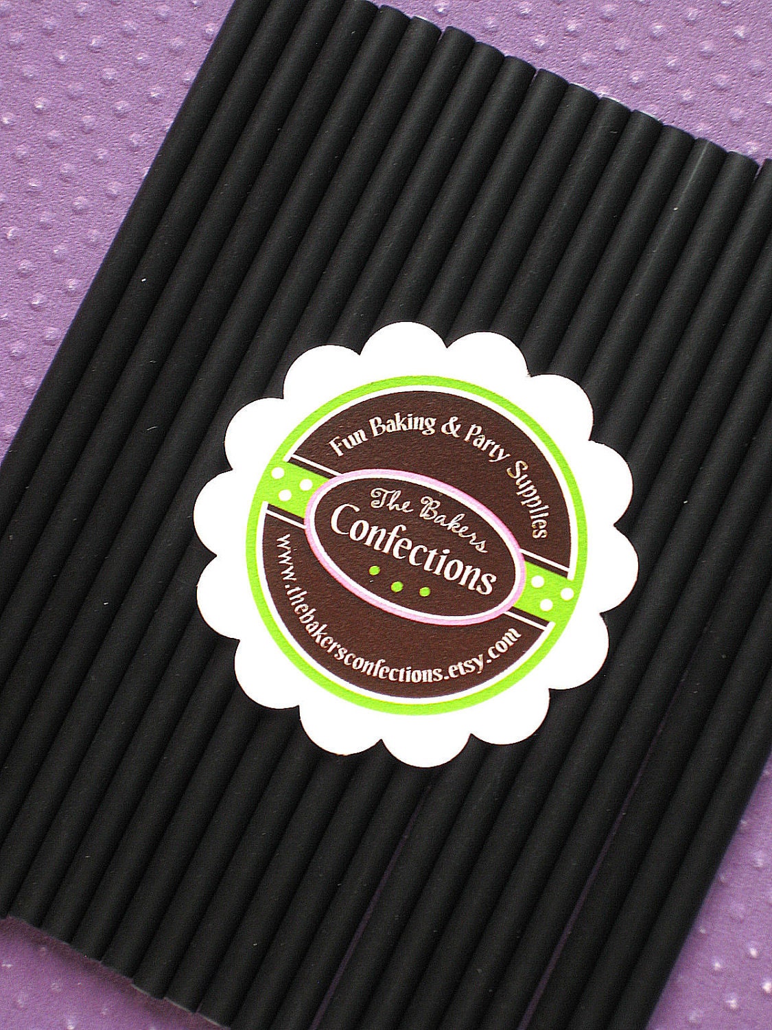 6 Inch Lollipop and Cake Pop Sticks in Black- 6" Plastic Sticks (30 count)