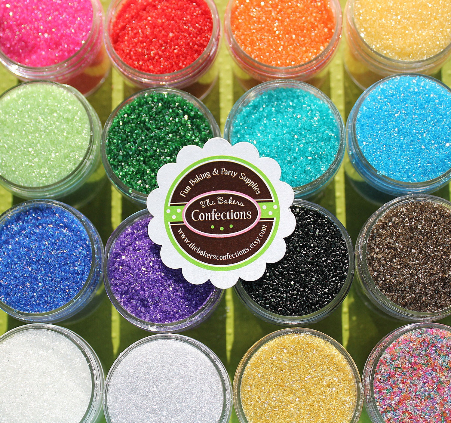 Itty Bitty Sanding Sugar Sprinkle Kit - PICK 4 COLORS (1 oz jars - 4 pack) Bright Colors