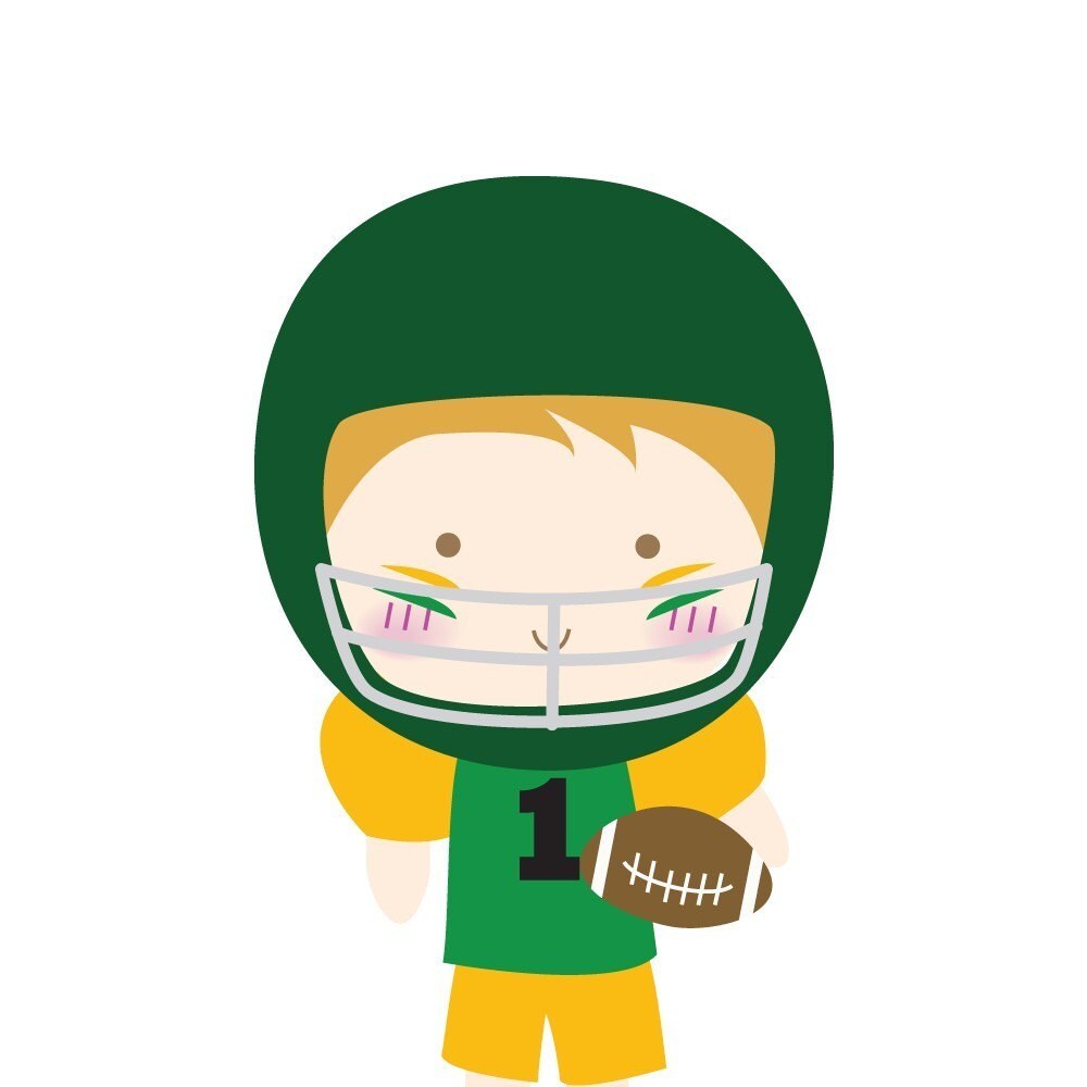 Football Player Digital Clip Art by Digicute on Etsy