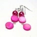 Beaded Earrings, Pink Beaded Earrings, Glass Pearl Earrings, Pink Shell Earrings, Dangle Earrings, Women's Earrings, Women's Jewelry