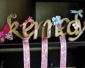 Personalized Wooden Hairbow Holder- 7 LETTERS