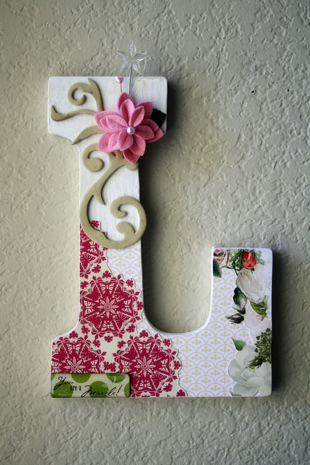 Custom Boutique Large Nursery Wall or Table Monogram Letters