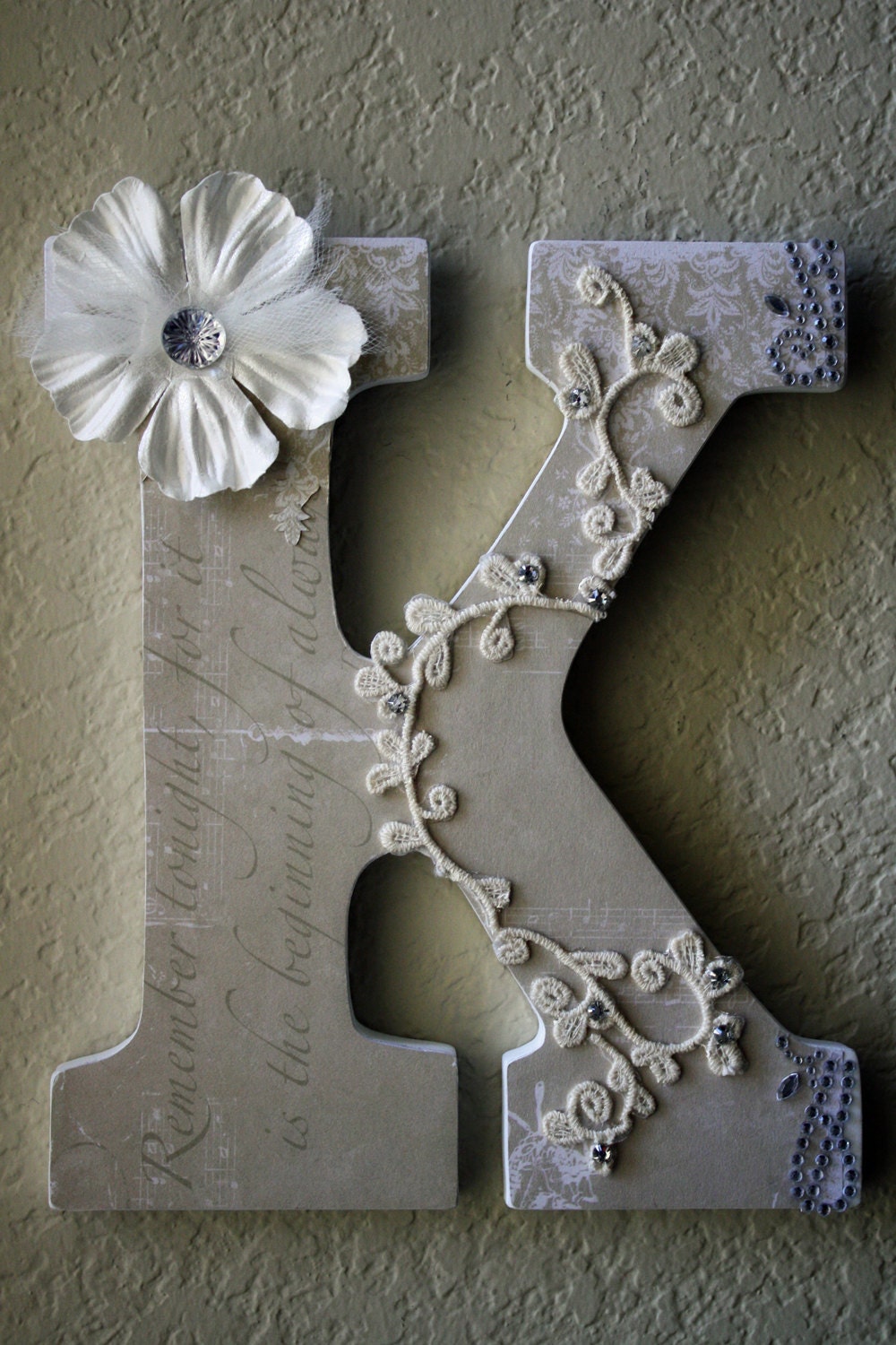 Wooden Wedding Initial Monogram Bridal Letters