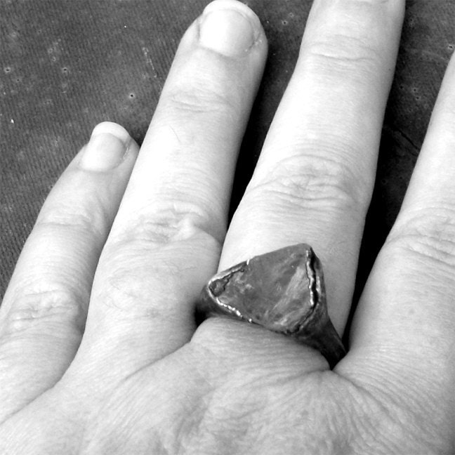 Copper Citrine Ring Gem Stone Amber Saffron Raw Crystal Gem Facet Artisan