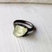 Copper Ring Hiddentite Mint Celadon Gem Stone Crystal Artisan Handmade