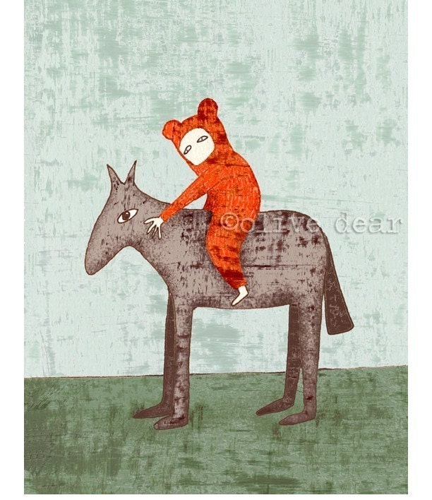 horse and rider 2 - fine art print