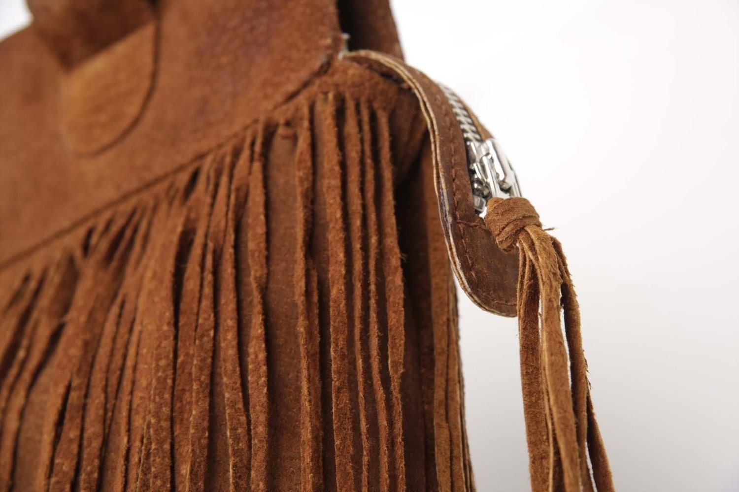 On Sale was 170 usd //Fringe Brown  Leather Bag