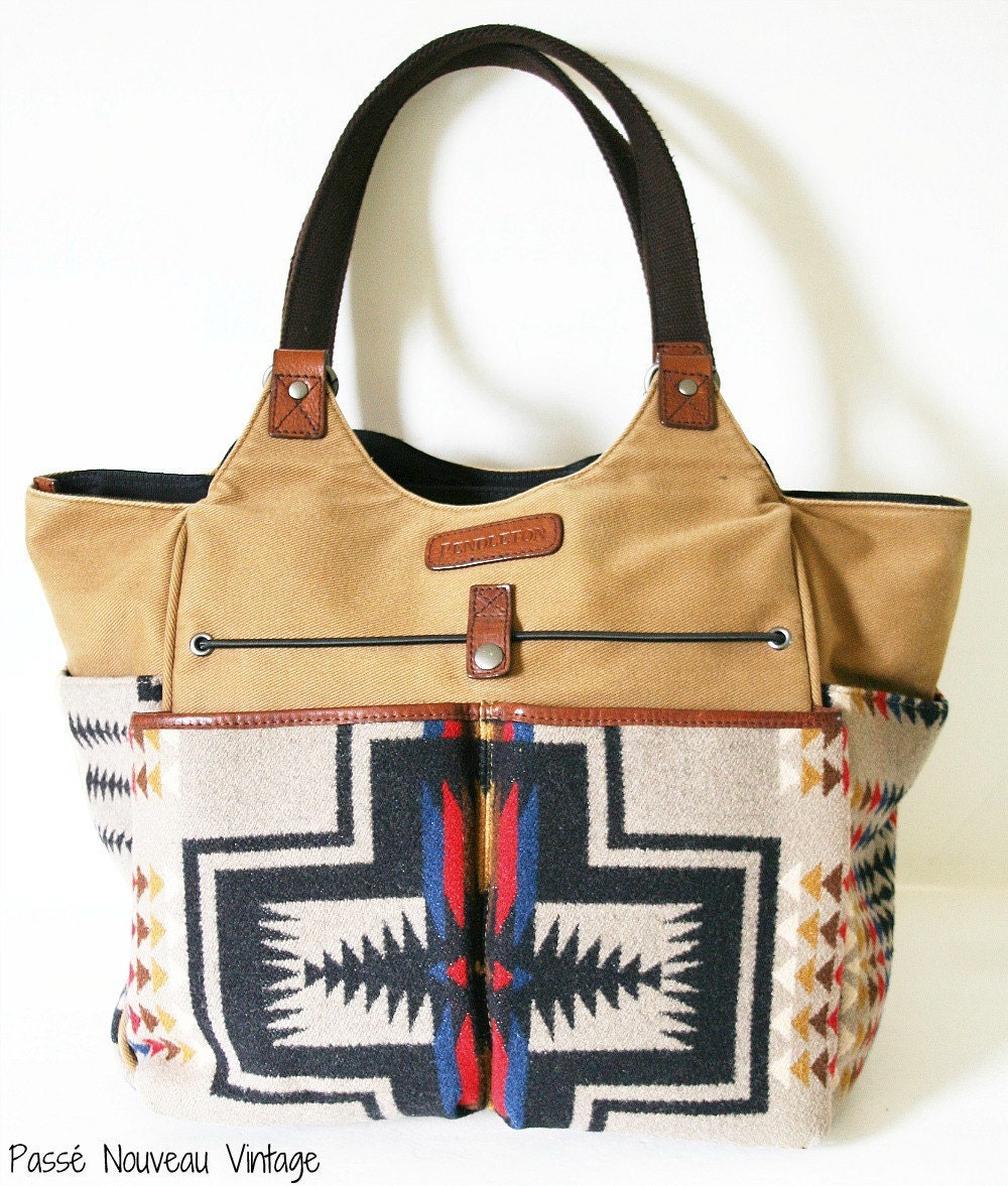 vintage 80s 90s PENDLETON SOUTHWESTERN tote