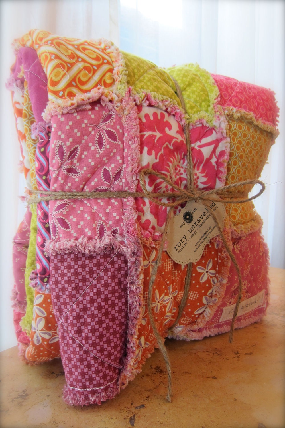 Rag Quilt CUSTOM Throw - Reversible - Any Color Any Pattern