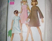Vintage 60's A line sewing pattern.   Simplicity.  Size 9/10.   No. 7938.  Junior Teen pattern.