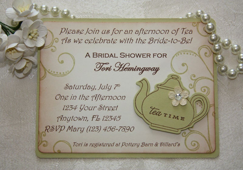Tea Party Shower Invitations