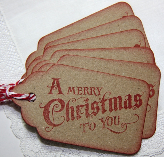 READY TO SHIP - Vintage Christmas Gift Tags - Set of 6