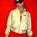 80s Vintage 1980s Skinny Cafe Racer Preppy Jacket British Mist sz M Tan Beige Light Brown