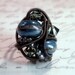 Steampunk Ring The Verse - Lampwork Swarovski Crystal Wire Wrapped Ring