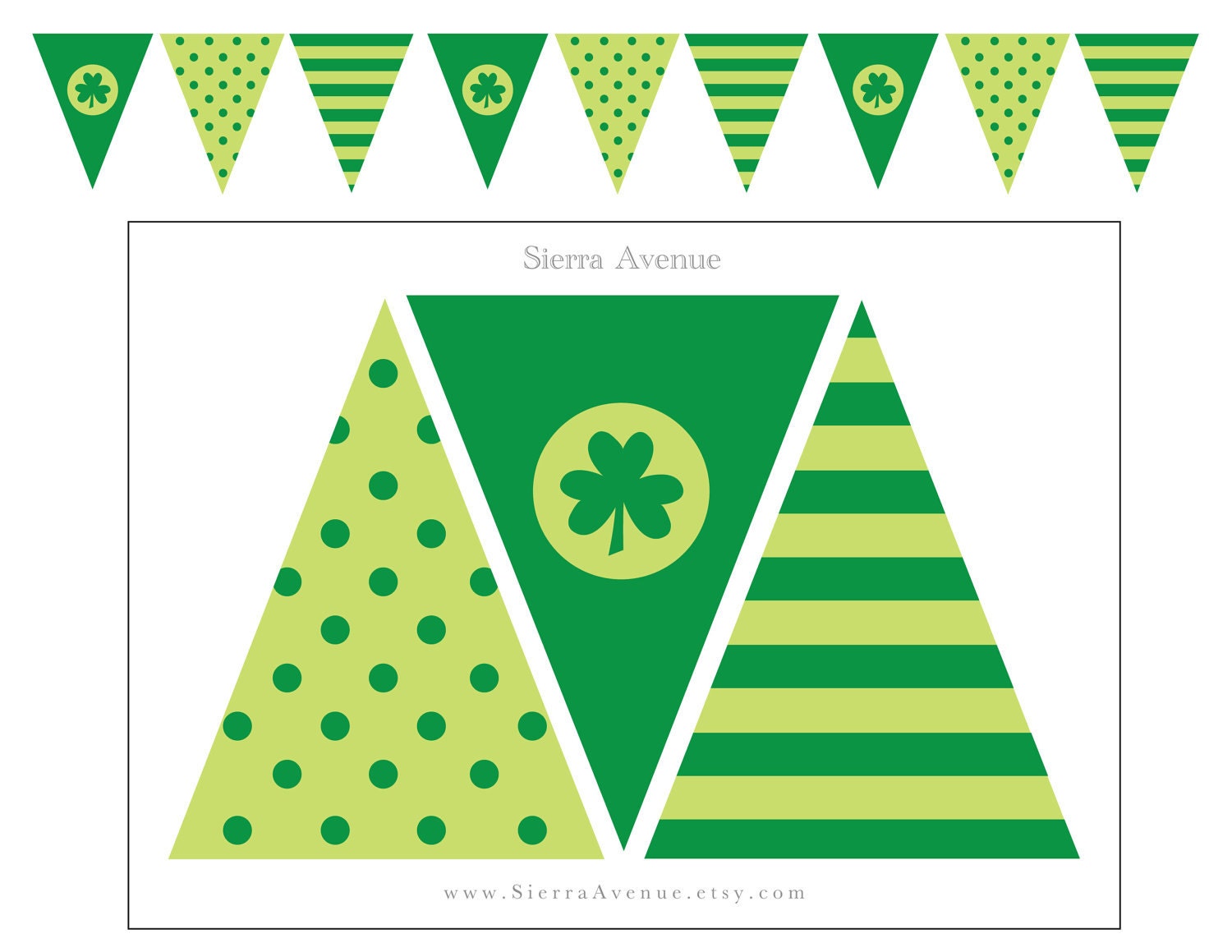 St Patrick s Day Pennant Banner Bunting Printable By SierraAvenue