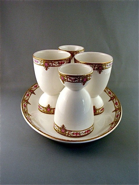 Egg Porcelain and by cups Royal  Vitreous vintage Antique egg Cups vinestreetvintage