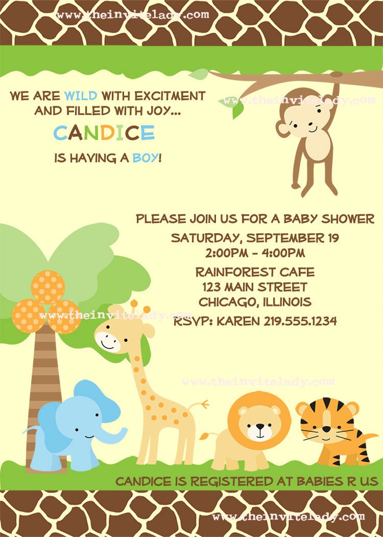 ... www.etsy.com/listing/85305245/safari-baby-shower-invitations-jungle