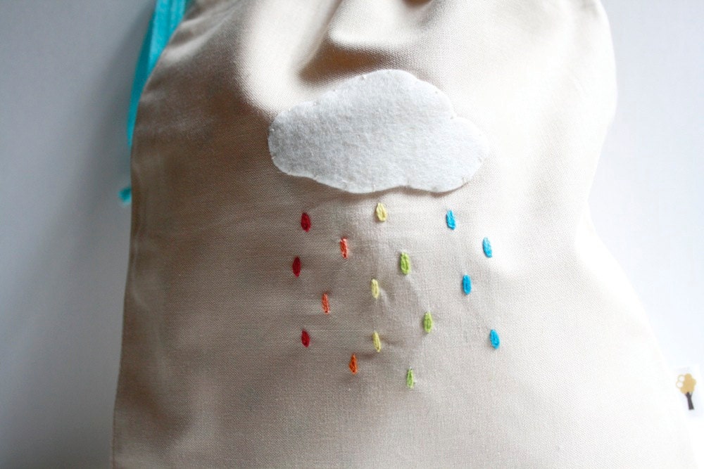 Rainbow Cloud Drawstring Bag