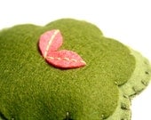 Baby Rattle / Earth Friendly Green Tree with Coral Pink Leaves / Woodland Tree