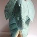 Plush Baby Elephant in Vintage Blue / Organic Cotton Stuffing