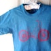 Toddler bicycle tshirt in blue or custom colors