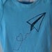 Baby Bodysuit, Turquoise Paper Airplane Onesie dyed turquoise or custom colors great baby shower gift
