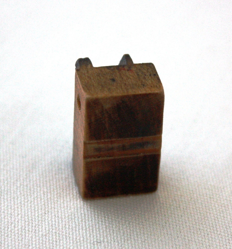Wooden Letterpress 1/2  One Half Fraction Symbol Necklace