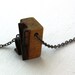 Wooden Letterpress 1/2  One Half Fraction Symbol Necklace