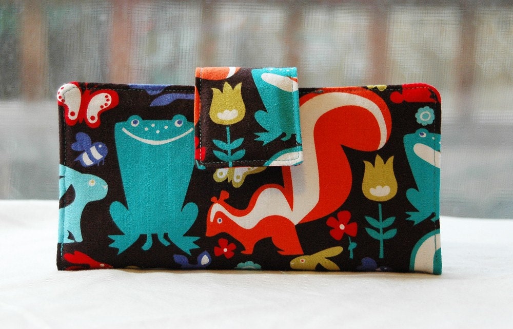 Handmade wallet animals on black