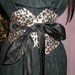 Black Satin and Leopard Obi sash belt