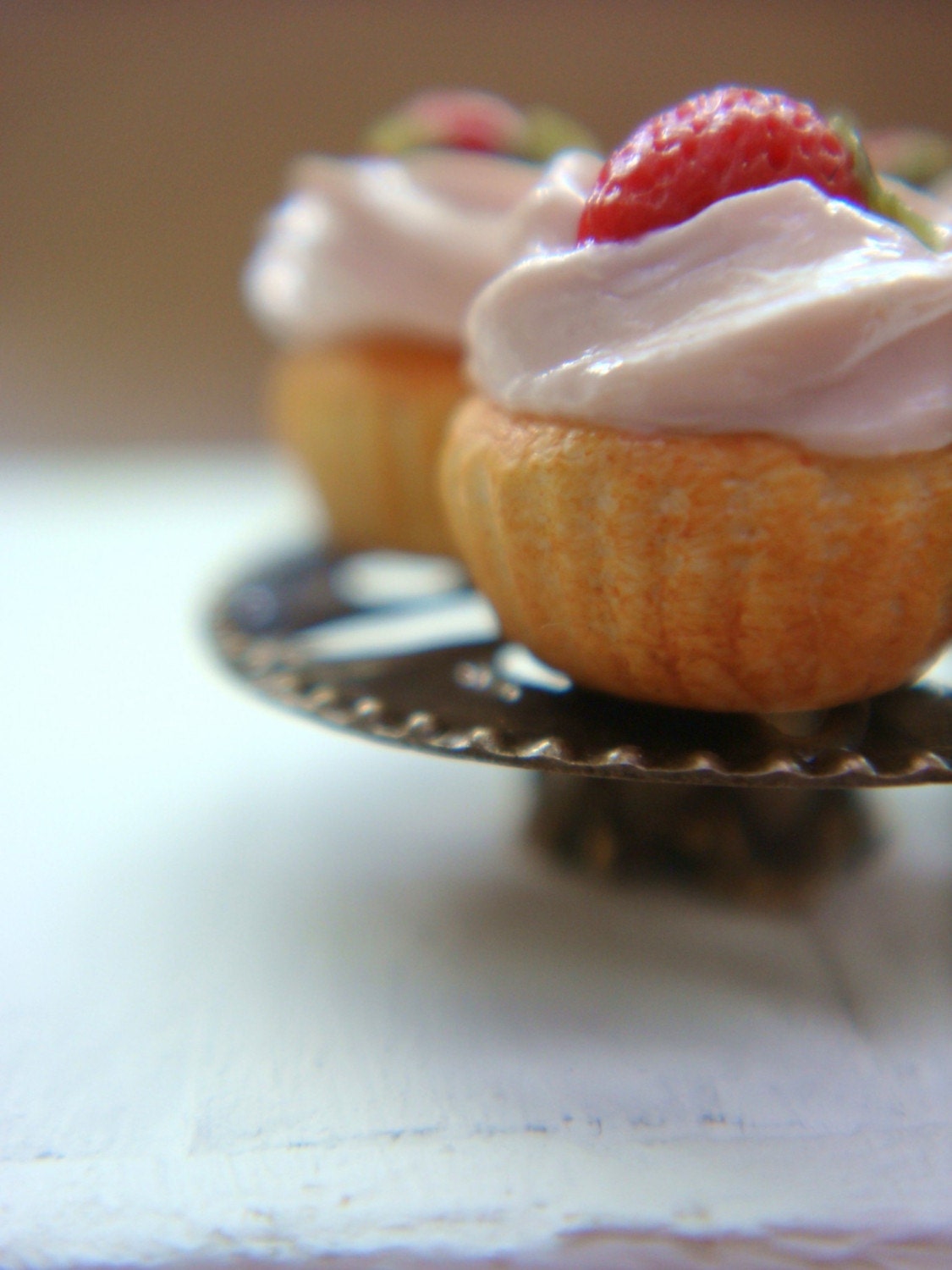 1/12 Scale Miniature - Antique Brass Cake Stand