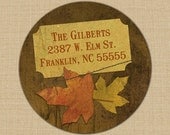 Brown Maple Leaves - Custom Address Labels or Stickers
