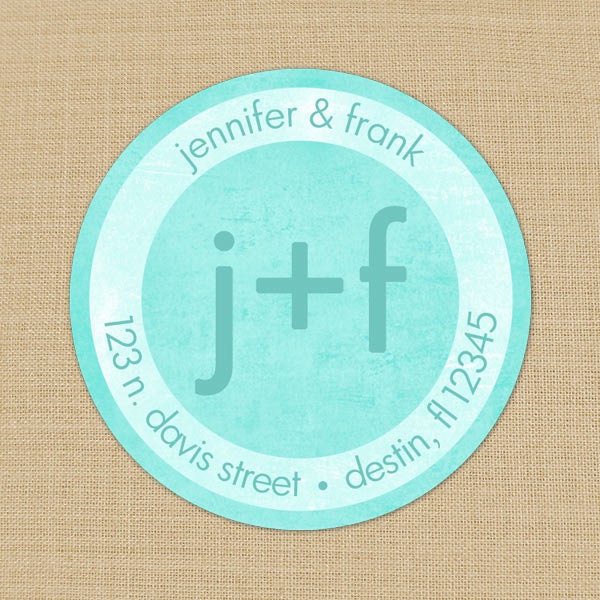 Shabby Initials or Monogram - Custom Address Labels or Stickers