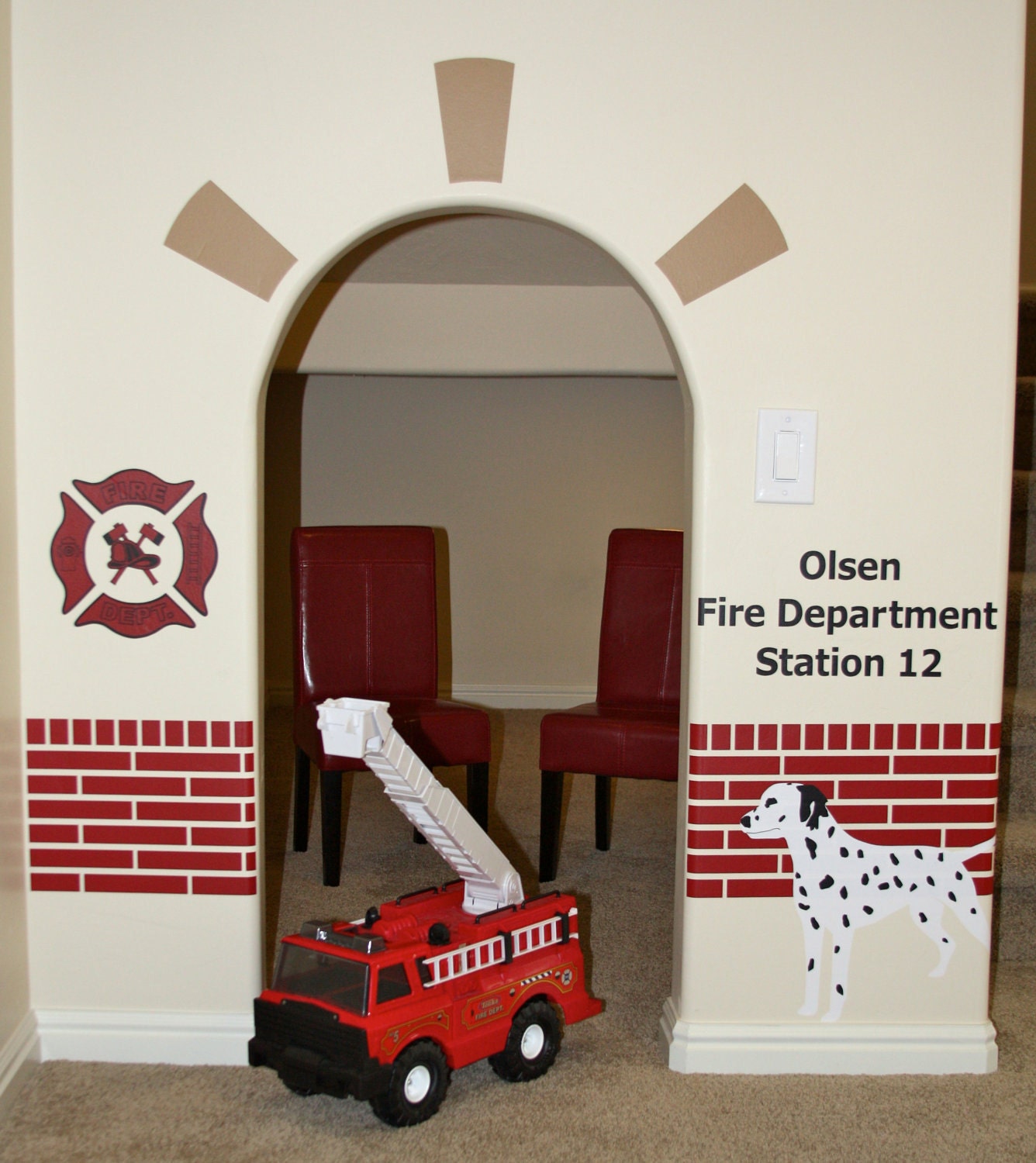 Fire Station Firehouse- Vinyl Wall Decal