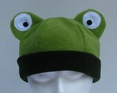 Fleece Frog Hat - Light and Dark Green Mens Womens Hat by Ningen Headwear