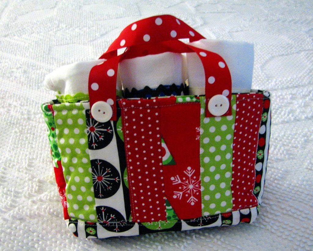 Christmas Patchwork Bag and Towel Gift Set