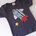 RESERVED FOR MELISSAVX Boys Retro Rocket Navy Blue Shirt 6 mos - 6T