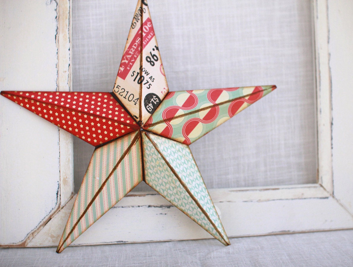 16in stars and pin stripes barn star