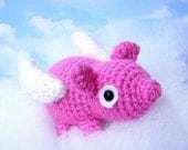 Amigurumi Flying pig / piglet - Crochet Amigurumi animal toy pattern / mobile