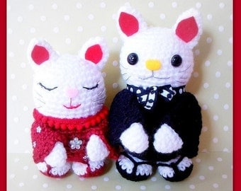Maneki Neko Lucky Cat Amigurumi Crochet Pattern - a photo on