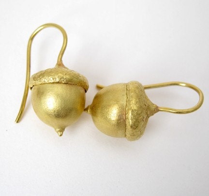 Acorn Earrings 18 Karat Gold Fine Jewelry