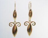 18k Gold Earrings Classic Scroll