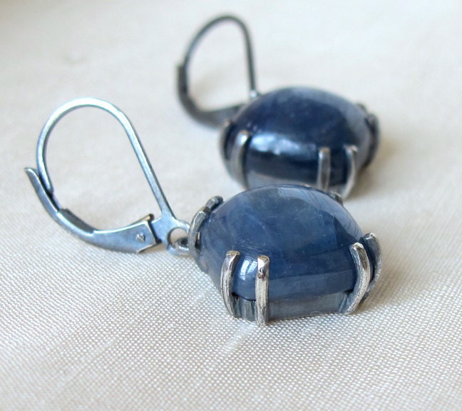 Indigo Blue Kyanite Earrings Sterling Silver