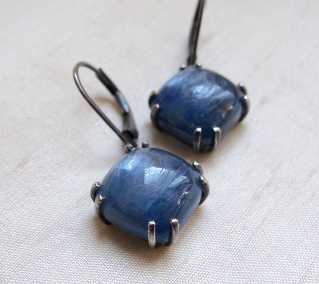 Indigo Blue Kyanite Earrings Sterling Silver